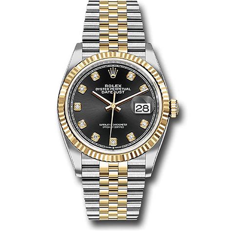 rolex mens datejust white gold black diamond dial watch|rolex datejust 36 with diamonds.